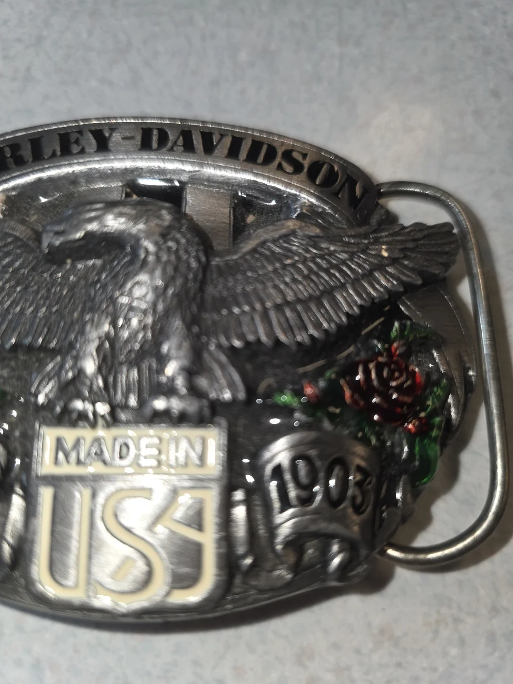 Harley-Davidson Silver Eagle 'Made in USA' Belt Buckle